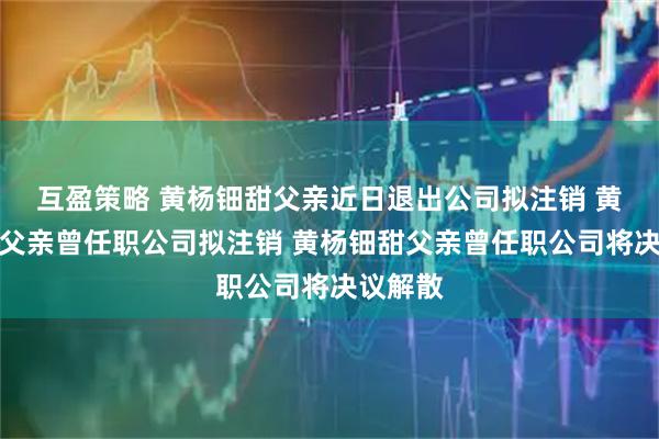 互盈策略 黄杨钿甜父亲近日退出公司拟注销 黄杨钿甜父亲曾任职公司拟注销 黄杨钿甜父亲曾任职公司将决议解散